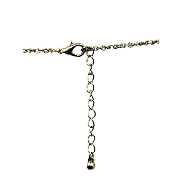 Vintage Geometric Necklace With Black Accents & Gold Tone Chain.  B37 - Picture 6 of 8